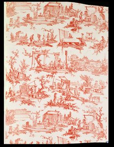 Toile de Jouy illustrant les processus de fabrication du coton, conçue par Christophe Huet, 1783 - Unbekannt Unbekannt